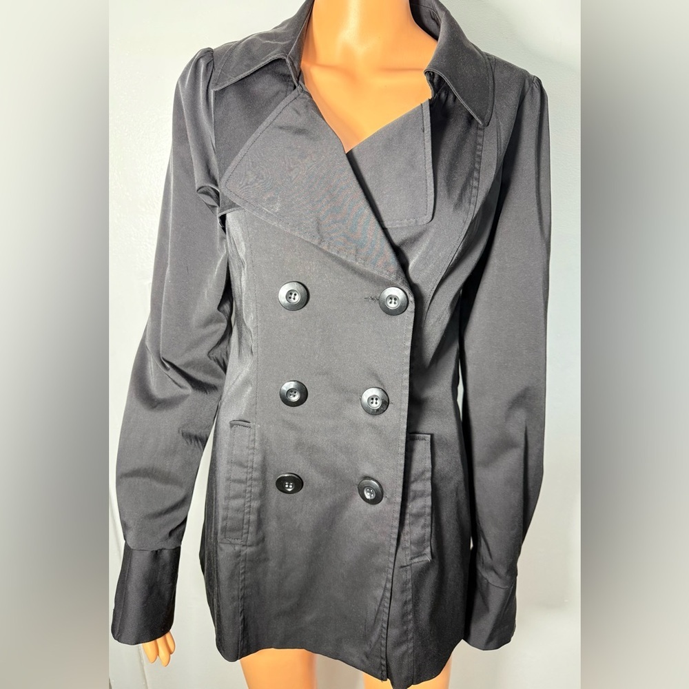 Vertigo Paris Black Double-Breasted Trench Coat - Picture 2 of 7